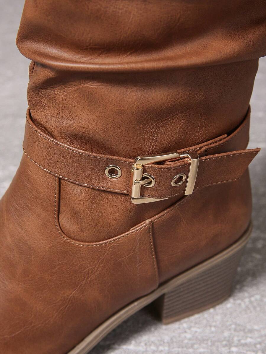 Brown buckle knee high boots - Lana Fiorelli