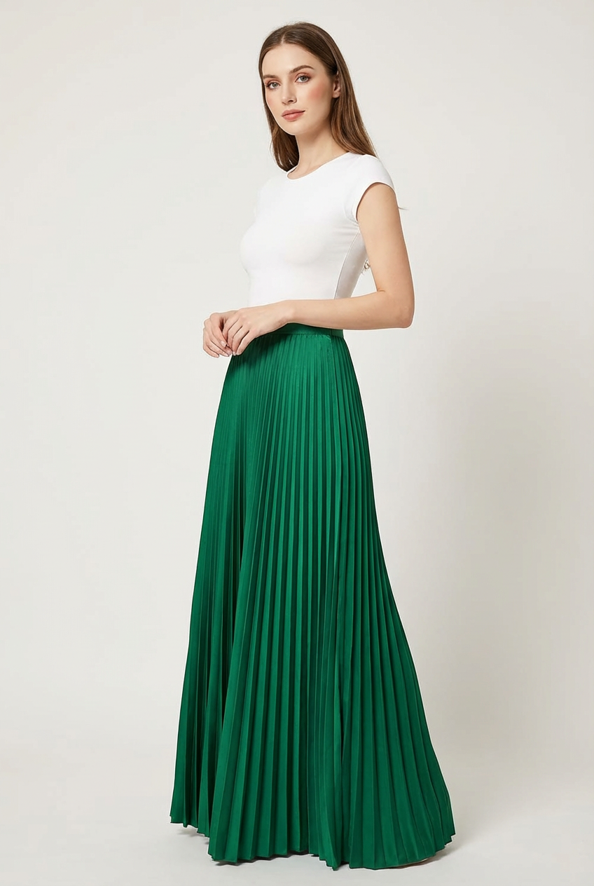 Green pleated midi skirt - Lana Fiorelli
