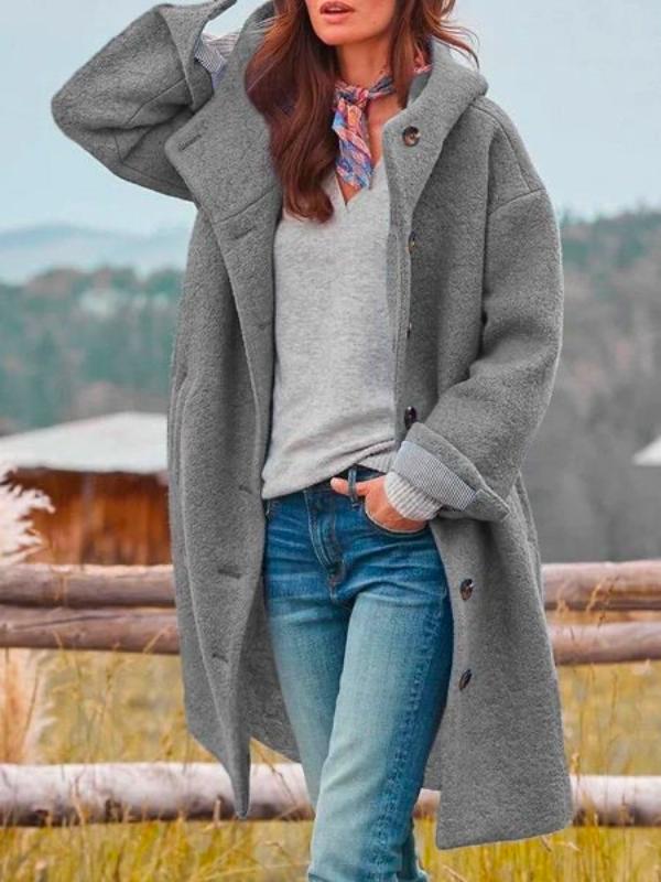 Grey long winter coat - Lana Fiorelli