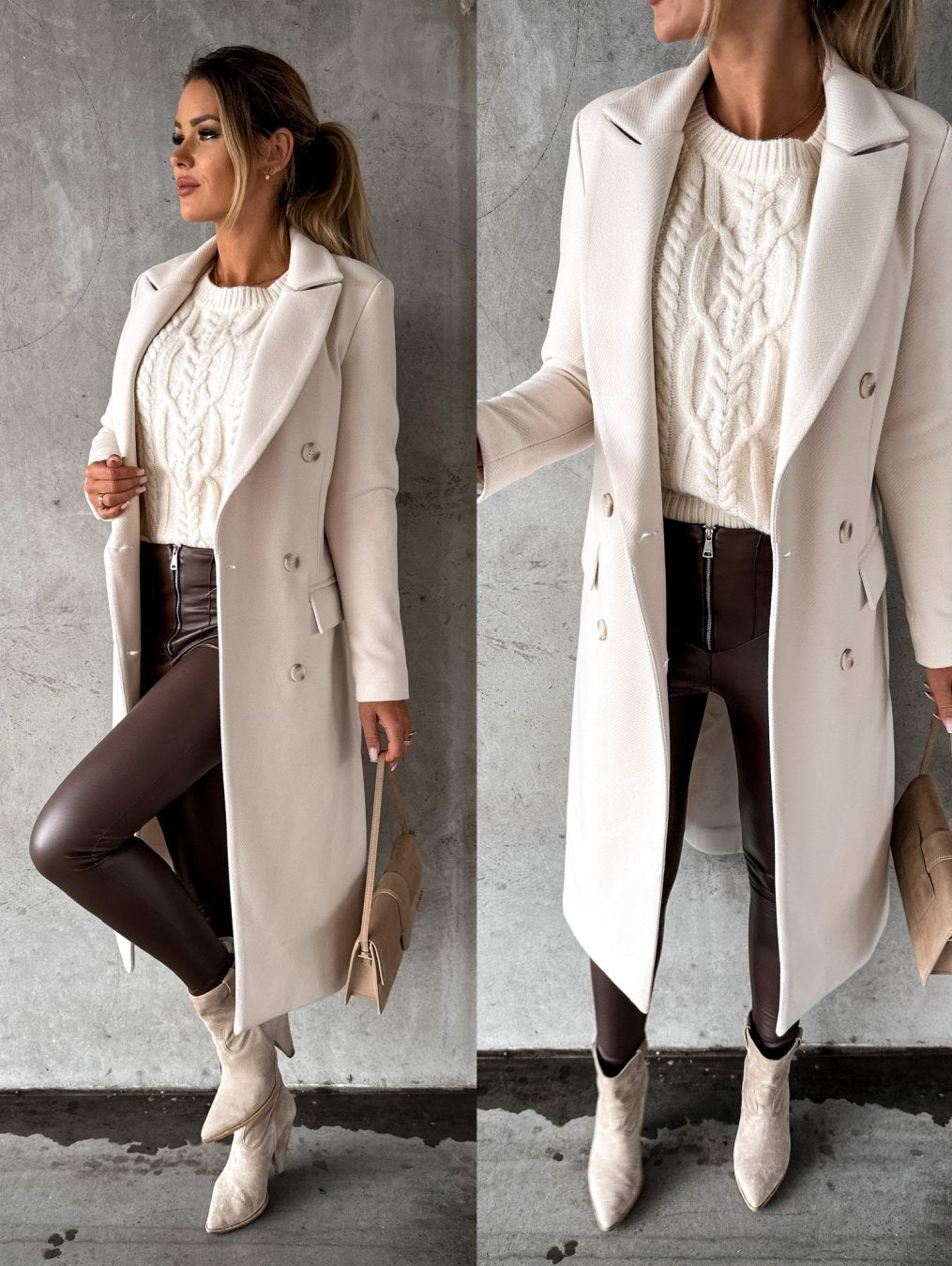 Beige winter coat - Lana Fiorelli