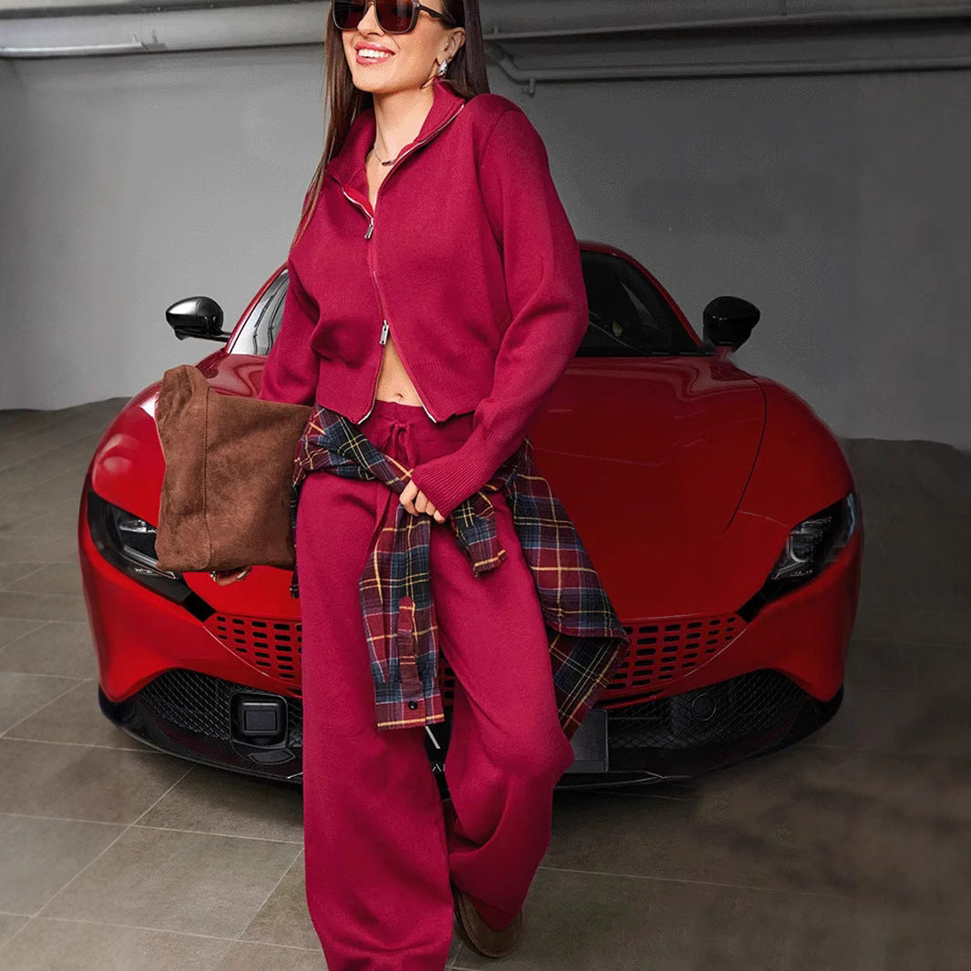 Women's knit cardigan and trousers set - Lana Fiorelli