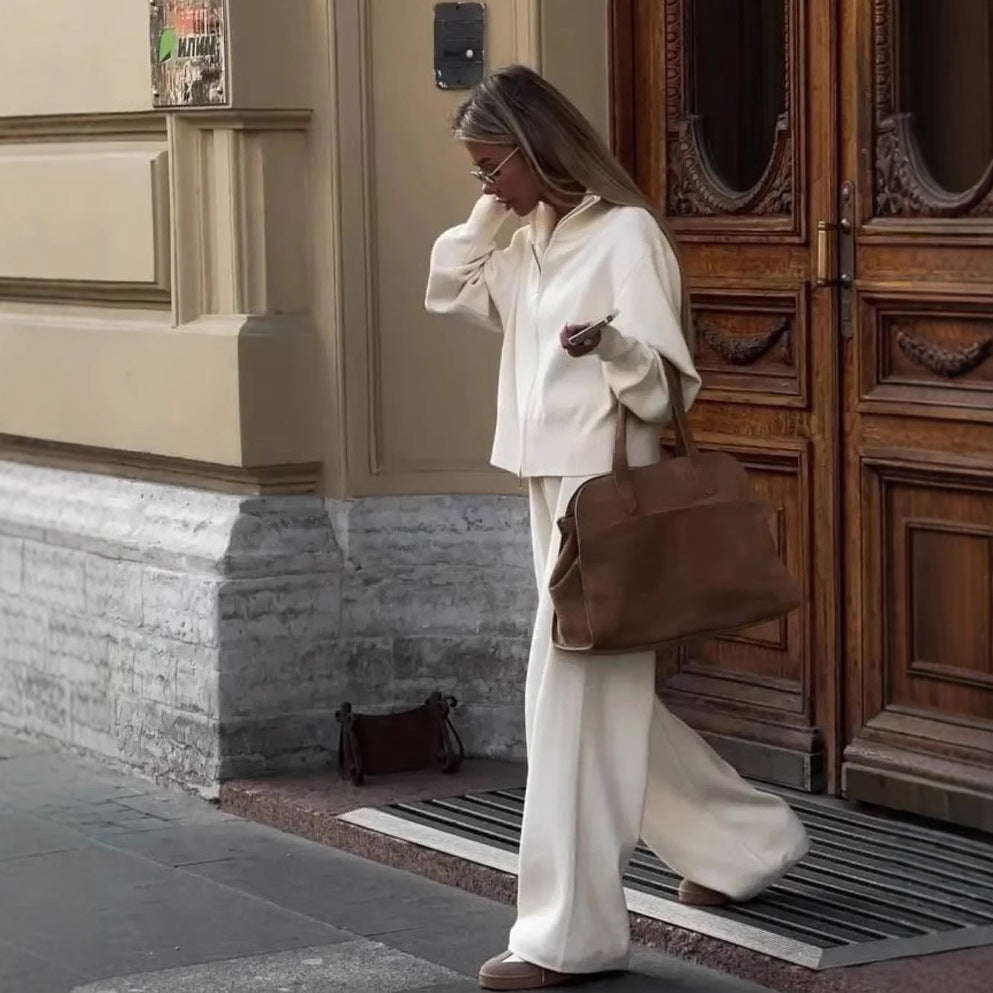 Women's knit cardigan and trousers set - Lana Fiorelli