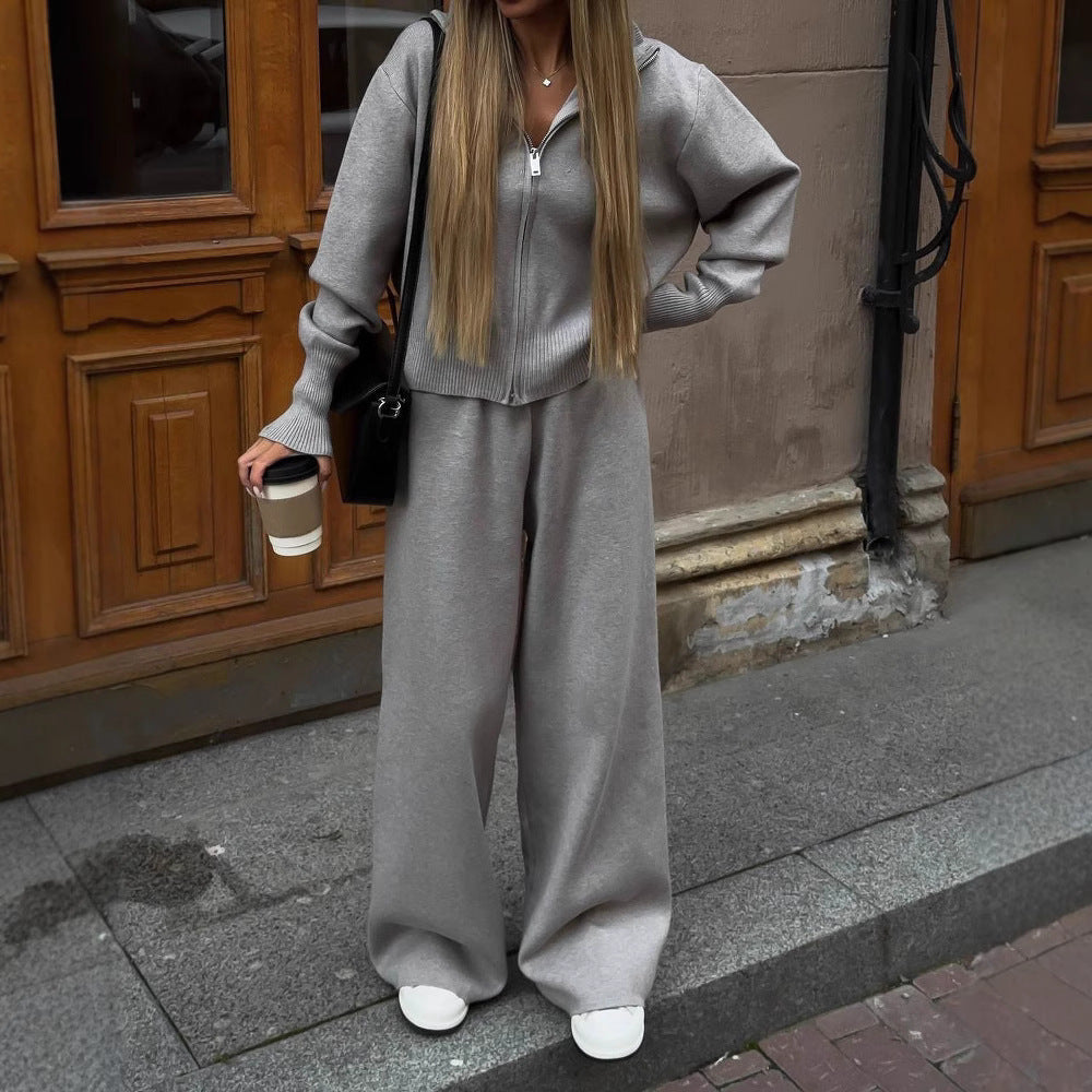 Women's knit cardigan and trousers set - Lana Fiorelli