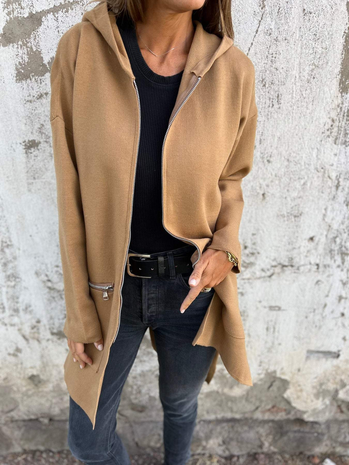 Brown zip cardigan - Lana Fiorelli