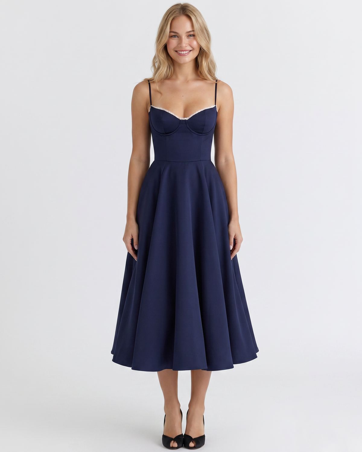 Navy Midi Dress - Lana Fiorelli