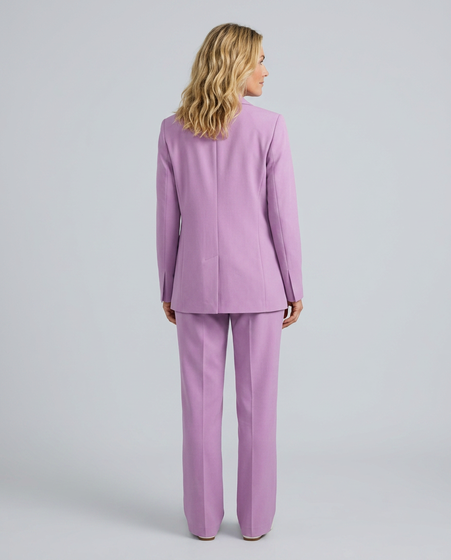 Purple blazer and straight leg trouser set - Lana Fiorelli