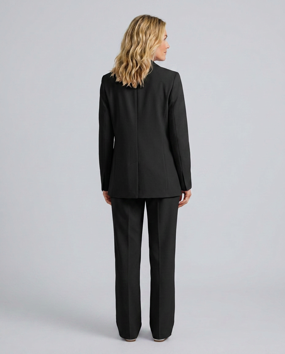 Black blazer and straight leg trouser set - Lana Fiorelli