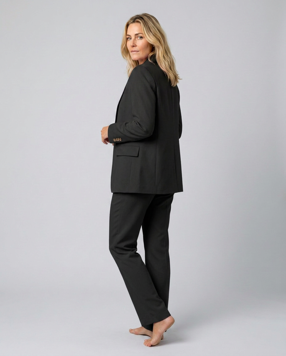 Black blazer and straight leg trouser set - Lana Fiorelli