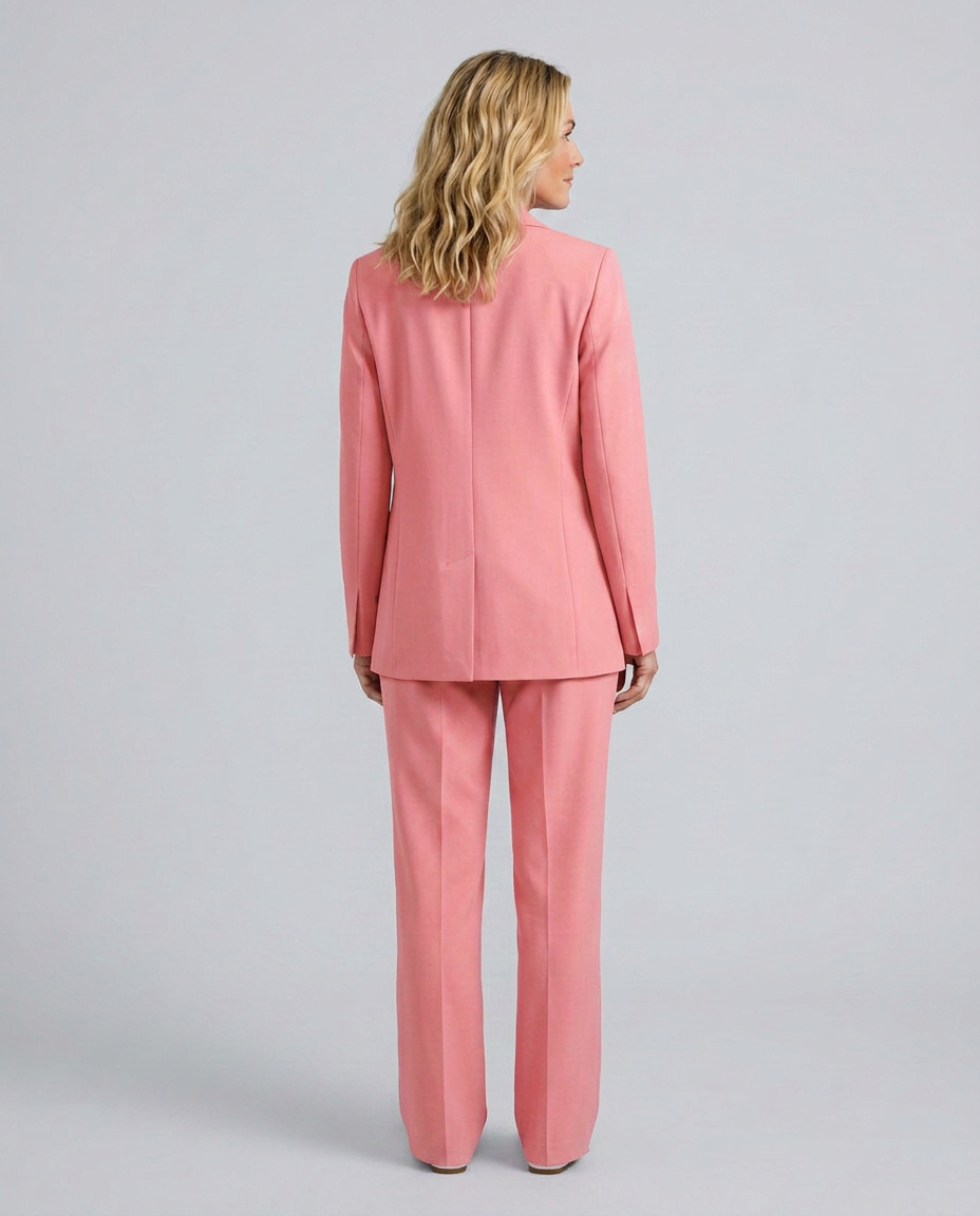 Pink blazer and straight leg trouser set - Lana Fiorelli