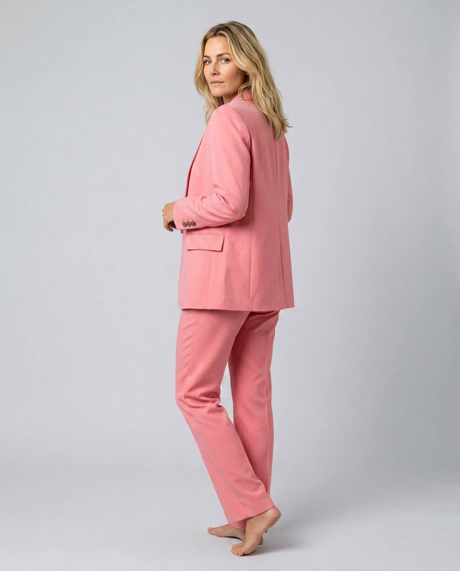 Pink blazer and straight leg trouser set - Lana Fiorelli
