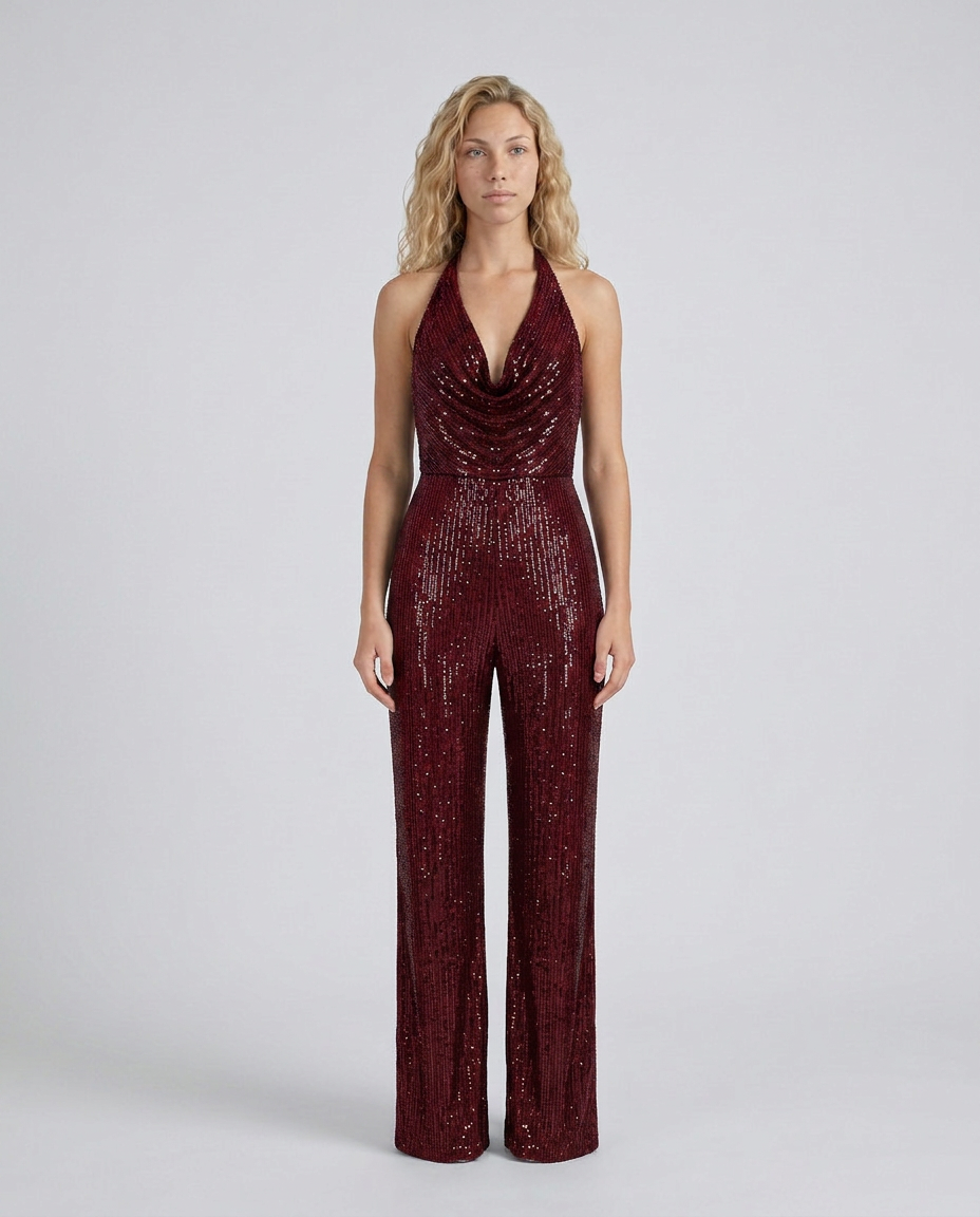 Burgundy Jumpsuit - Lana Fiorelli