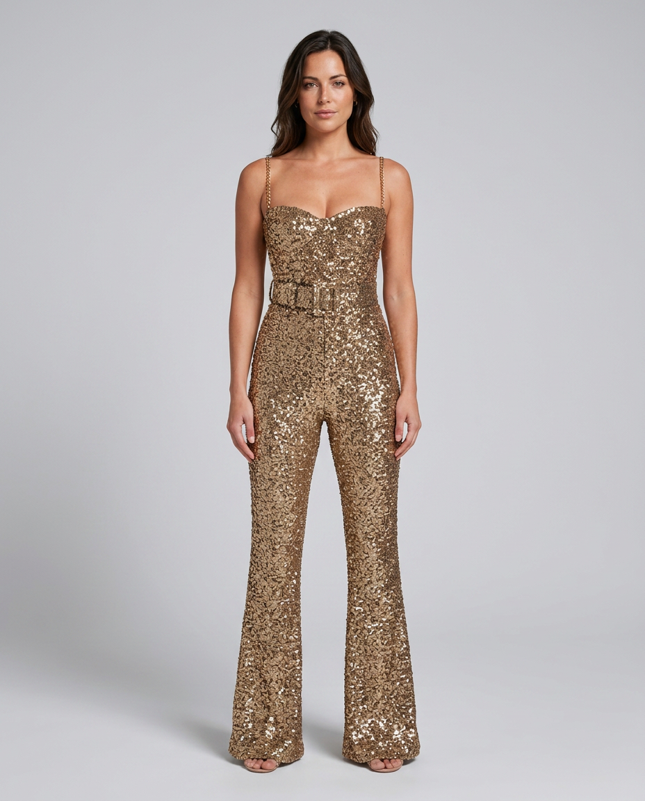 Black and Gold Jumpsuit - Lana Fiorelli