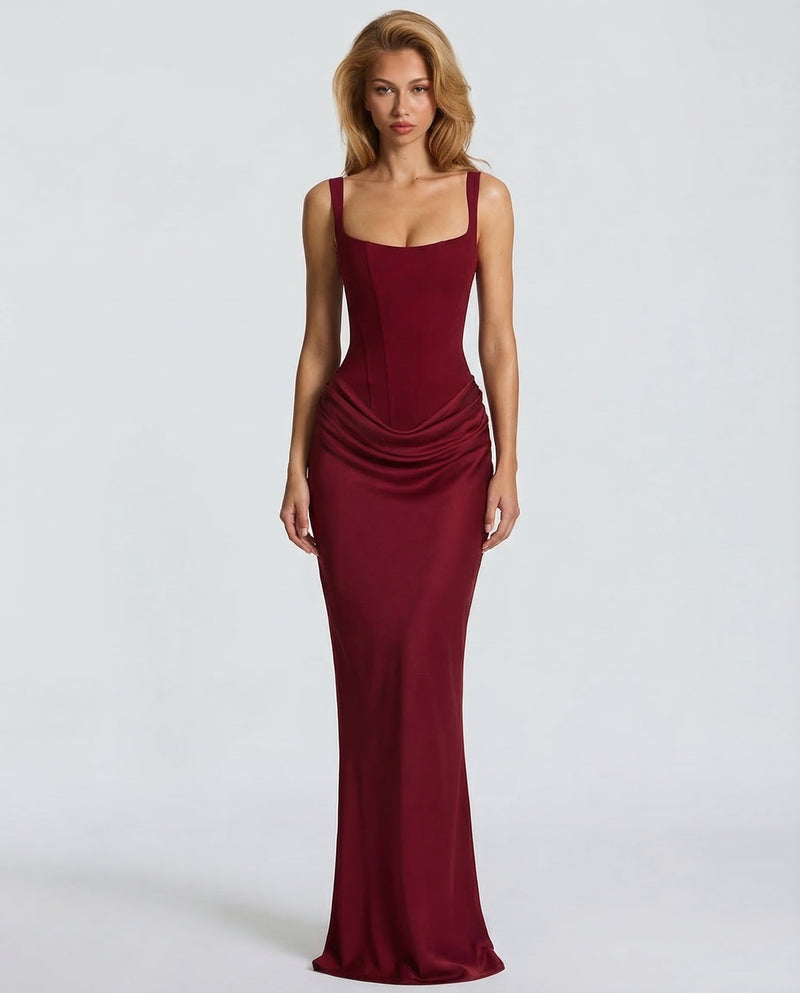 Burgundy Maxi Dress - Lana Fiorelli