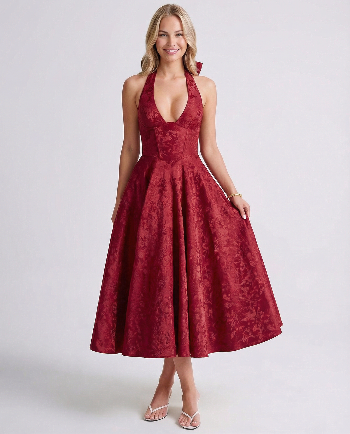 Red Midi Dress - Lana Fiorelli