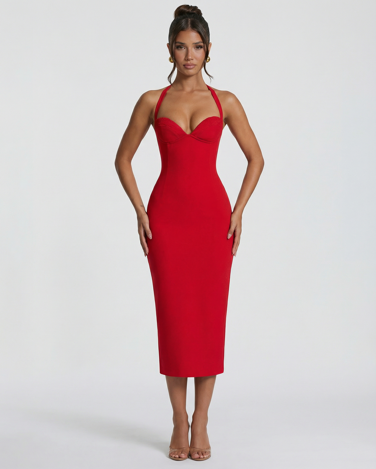 Red Midi Dress - Lana Fiorelli