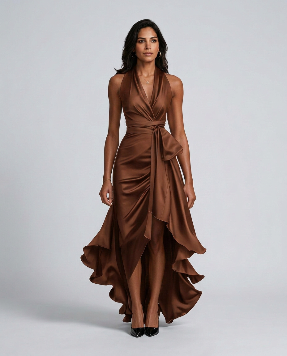 Brown Maxi Dress - Lana Fiorelli