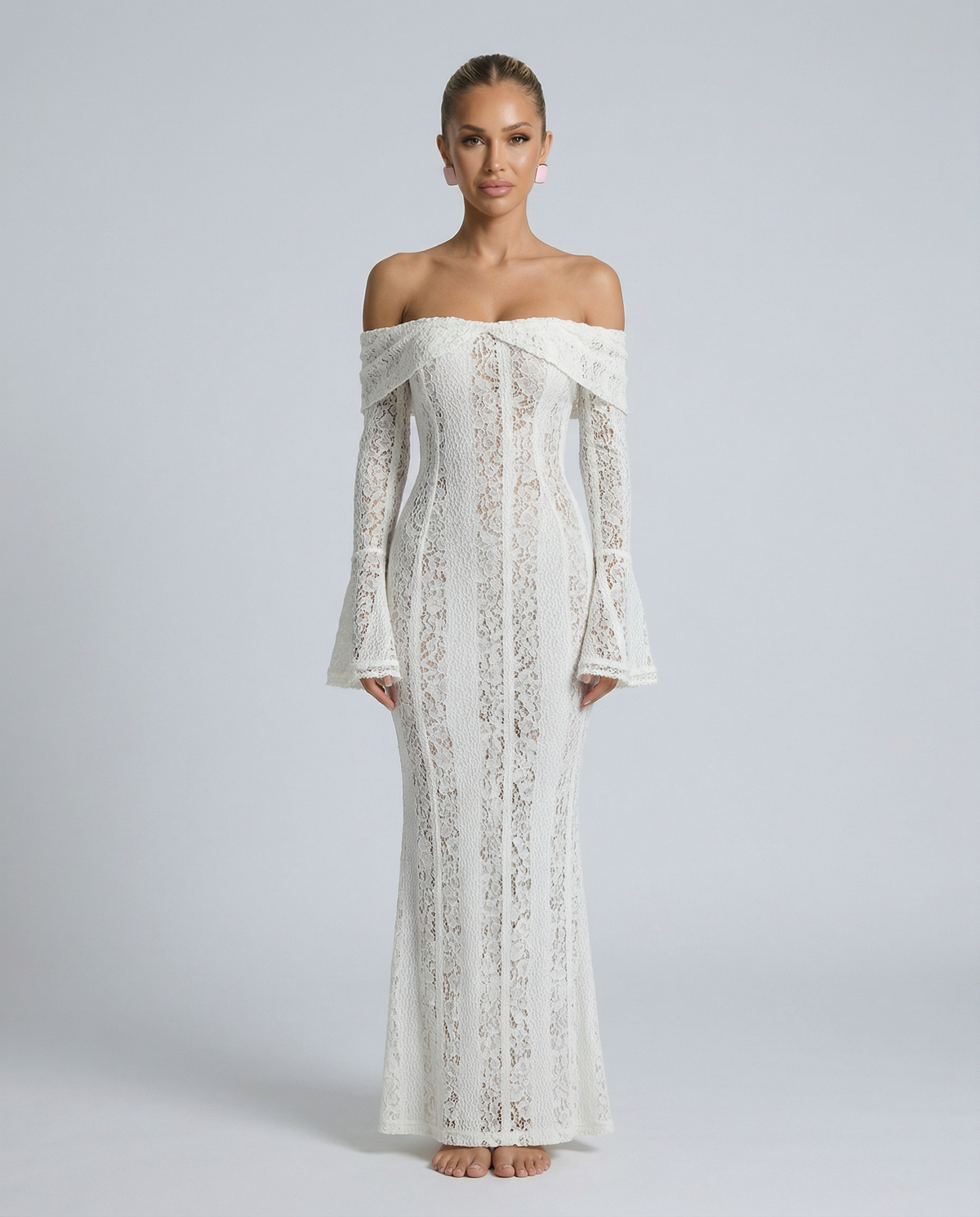White Lace Maxi Dress - Lana Fiorelli