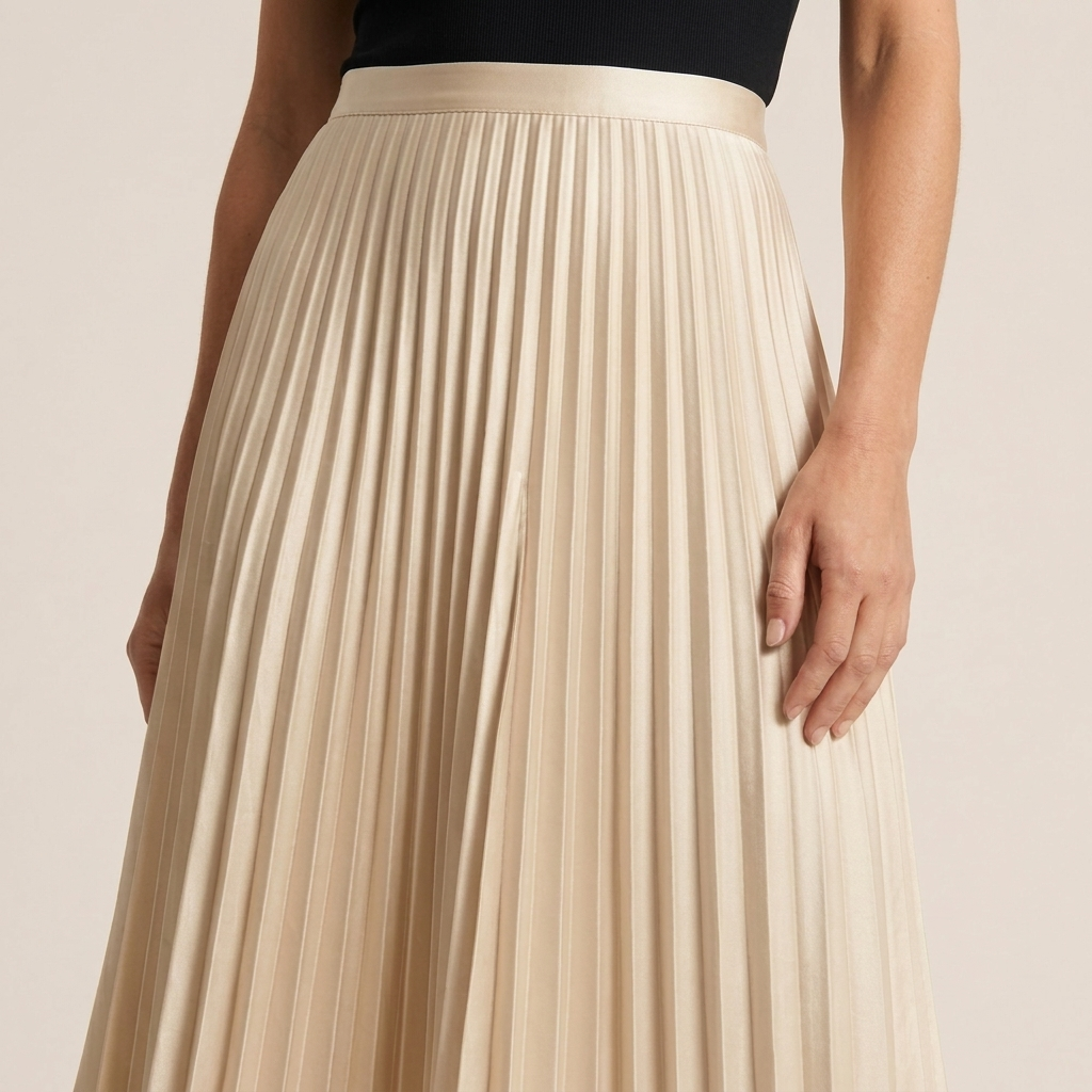 Beige pull-on pleated skirt - Lana Fiorelli