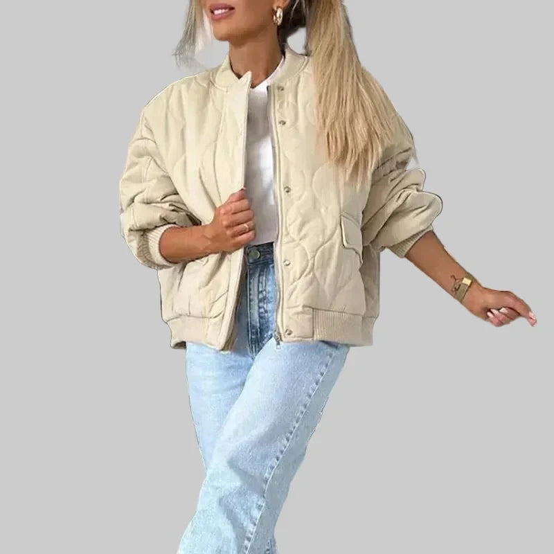 Khaki padded bomber jacket - Lana Fiorelli