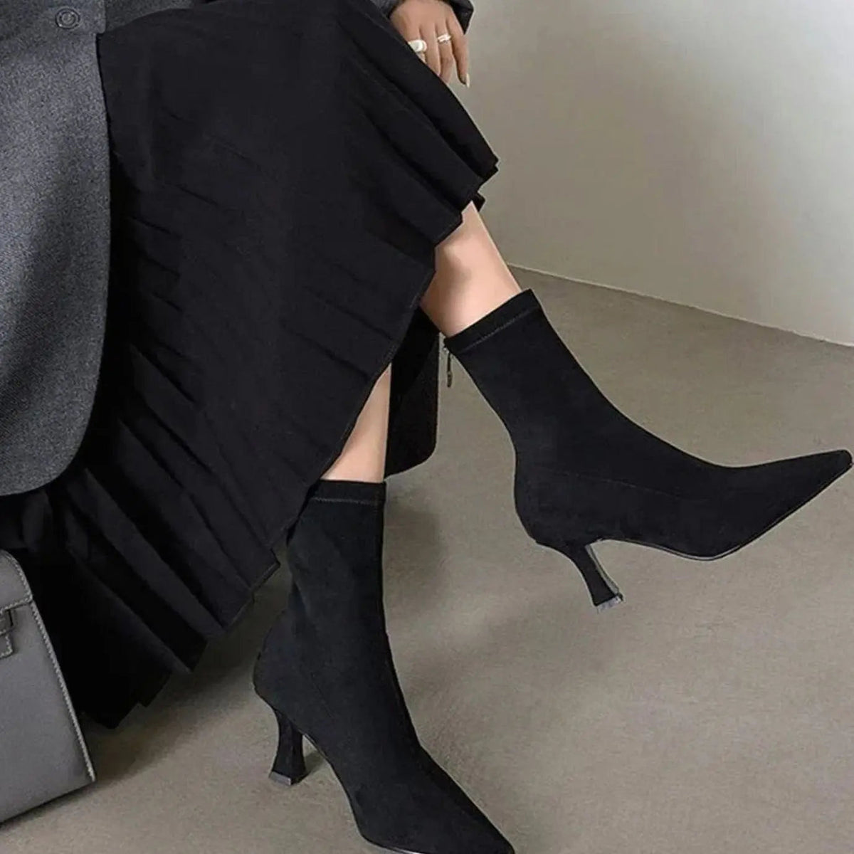 Black sock ankle boots - Lana Fiorelli