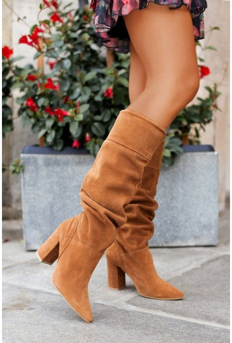Brown slouch knee high boots - Lana Fiorelli
