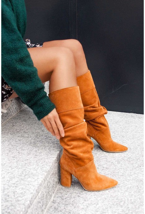 Brown slouch knee high boots - Lana Fiorelli