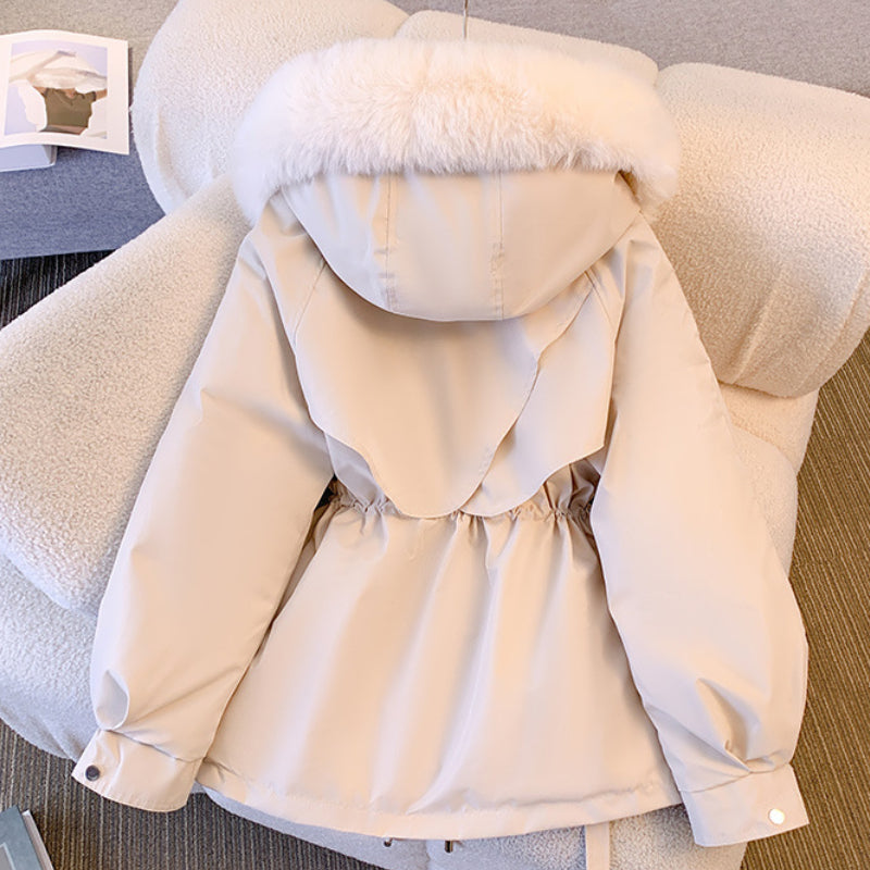 Dark Brown fur trim hooded coat - Lana Fiorelli