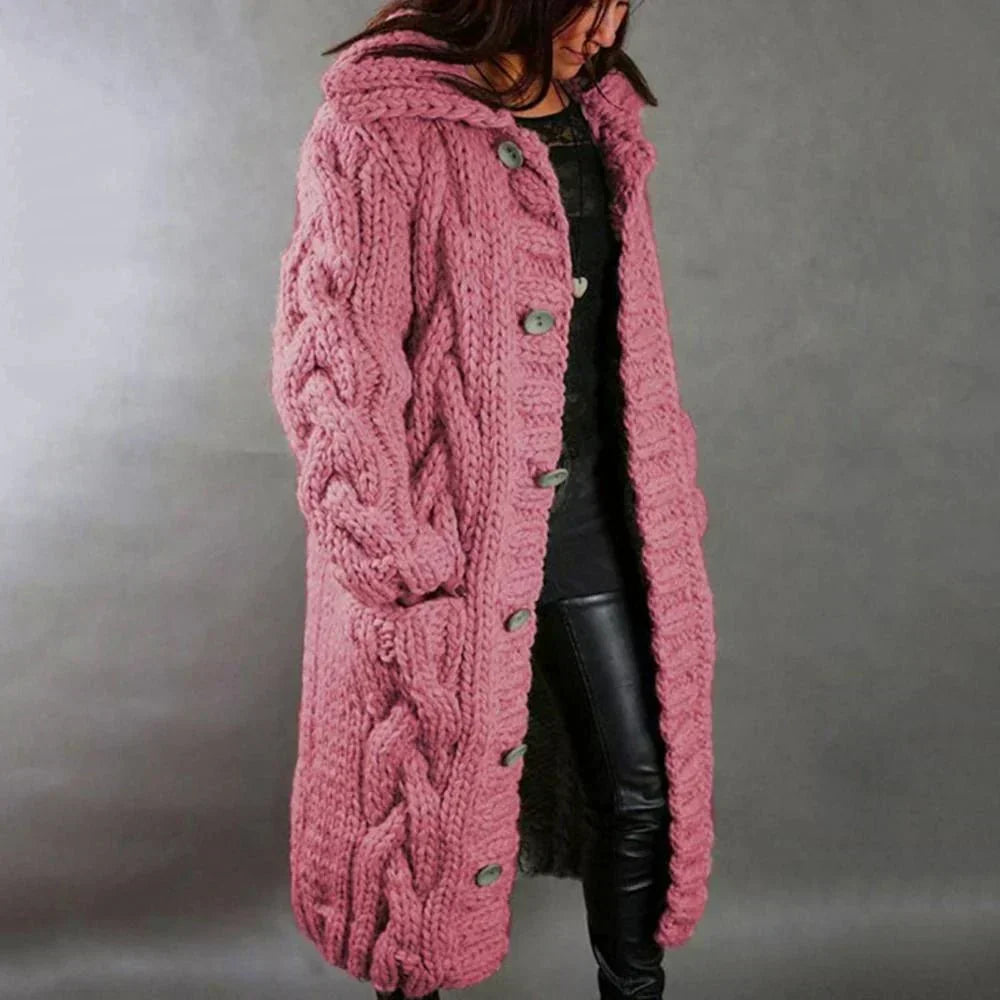Pink cable knit cardigan - Lana Fiorelli