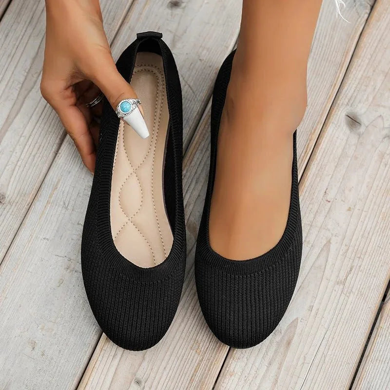 Black knit loafer flats - Lana Fiorelli