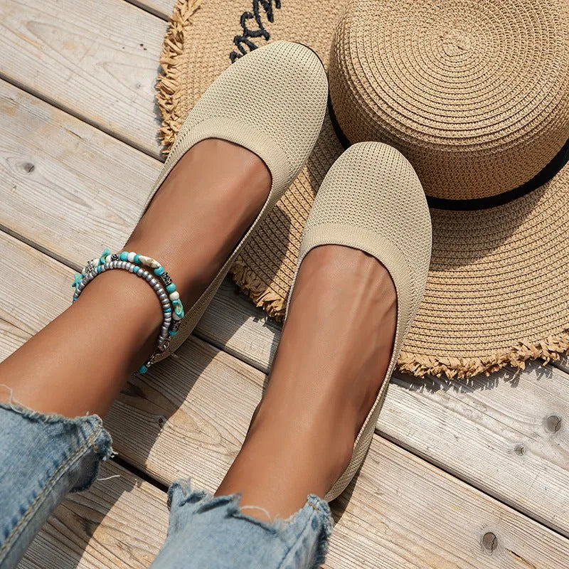 Beige knit loafer flats - Lana Fiorelli