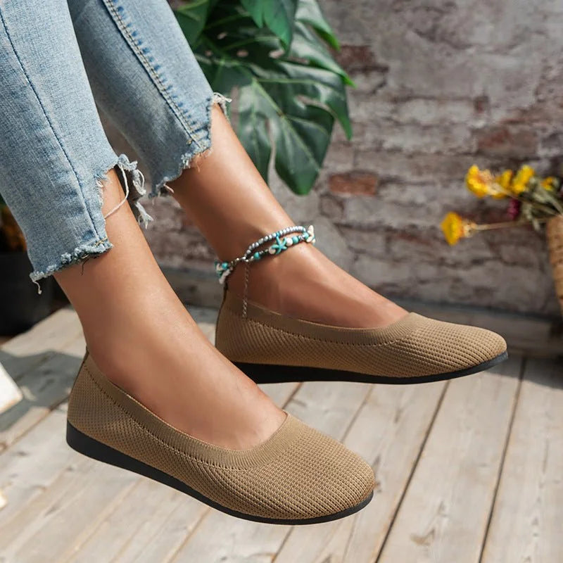 Dark Brown knit loafer flats - Lana Fiorelli