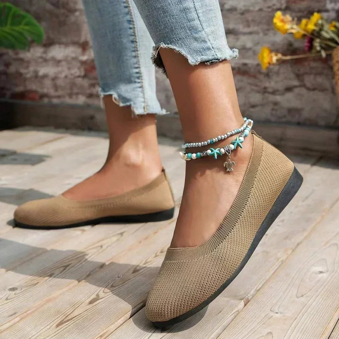 Dark Brown knit loafer flats - Lana Fiorelli