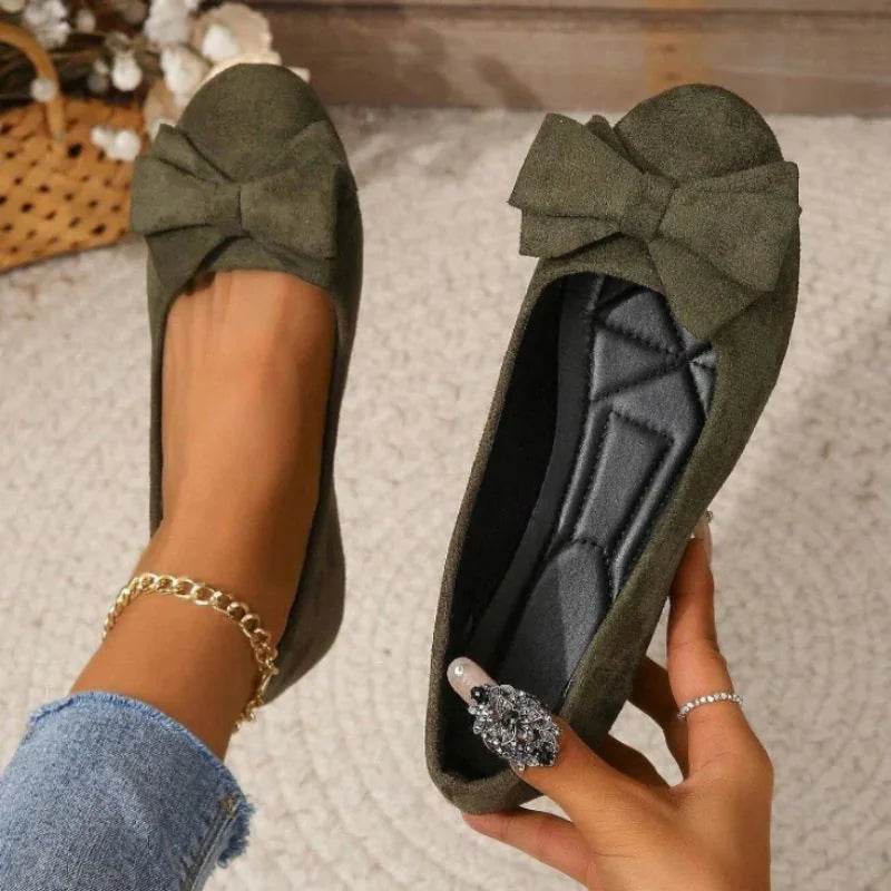 Dark Green wide fit ballet flats - Lana Fiorelli