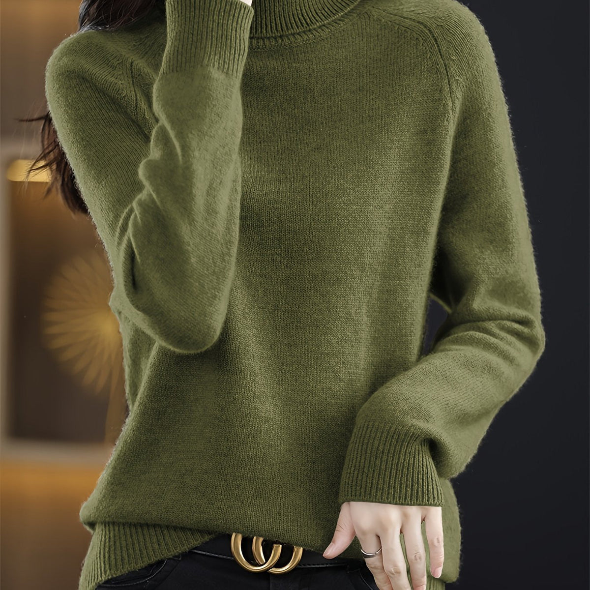 Khaki Base Layer Sweater - Lana Fiorelli