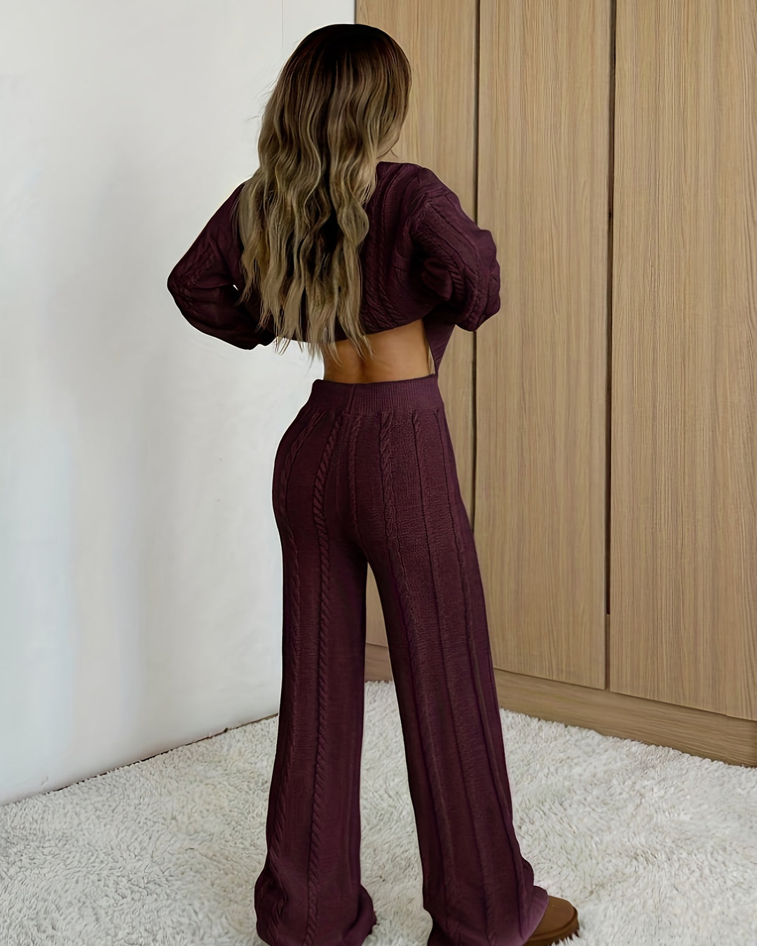 Completo Girocollo in Maglia Nero - Lana Fiorelli