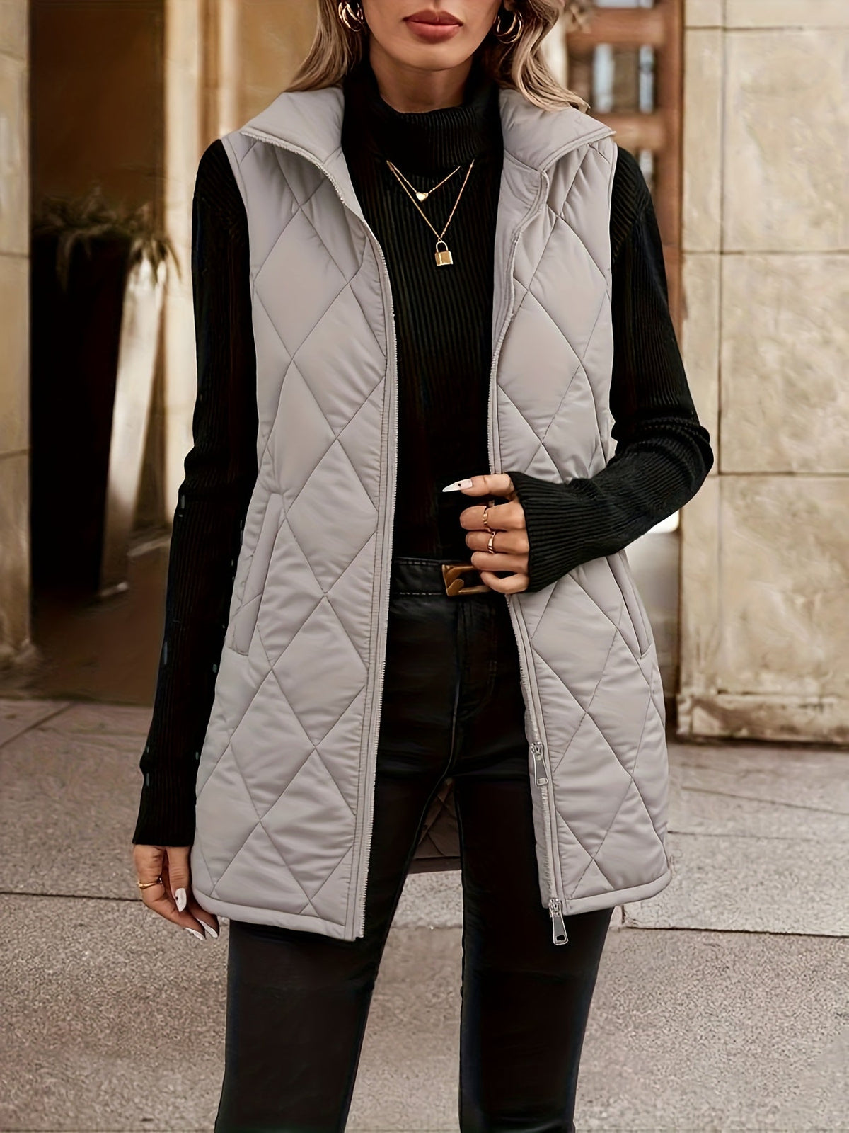 Women's rhombus quilted gilet - Lana Fiorelli