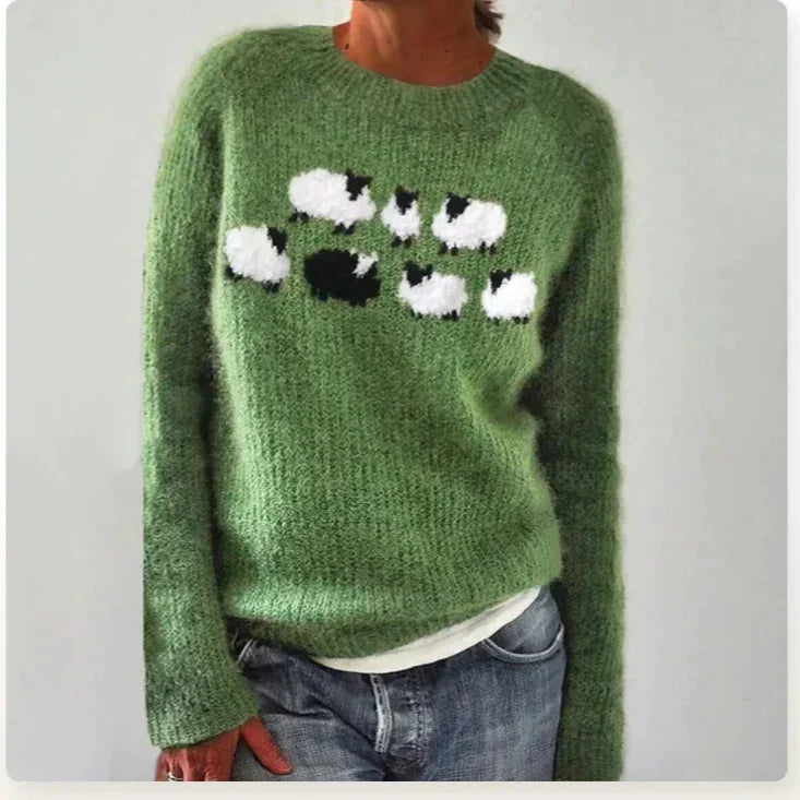 Green nordic knit sweater - Lana Fiorelli