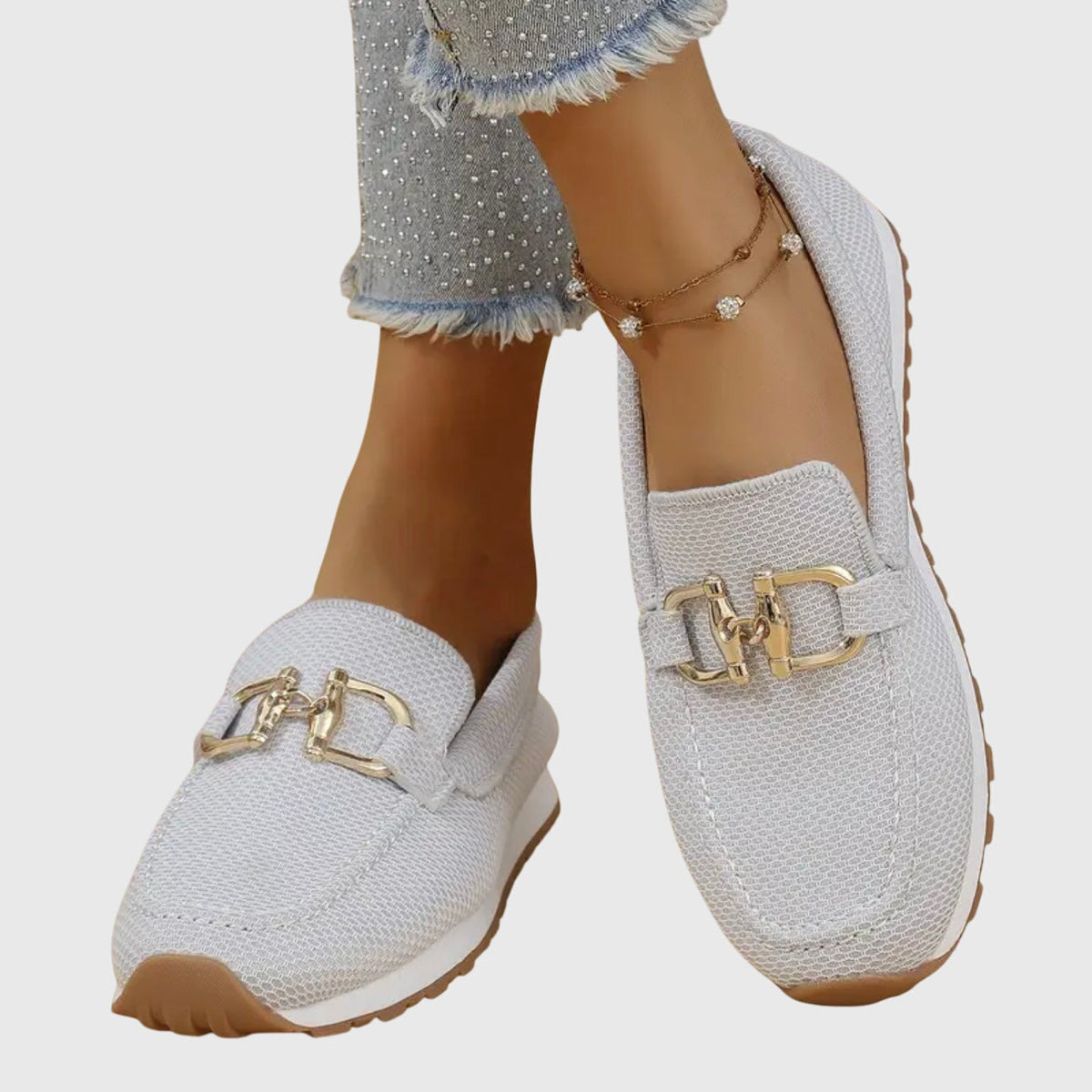 Grey knit slip on sneakers - Lana Fiorelli