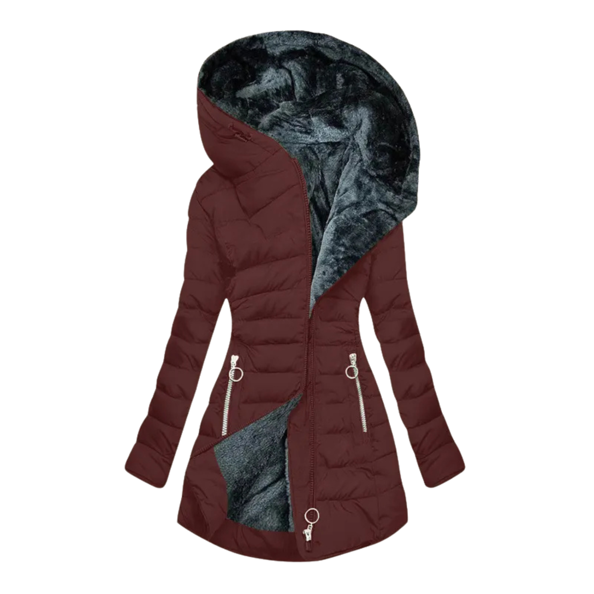 Red hooded puffer coat - Lana Fiorelli