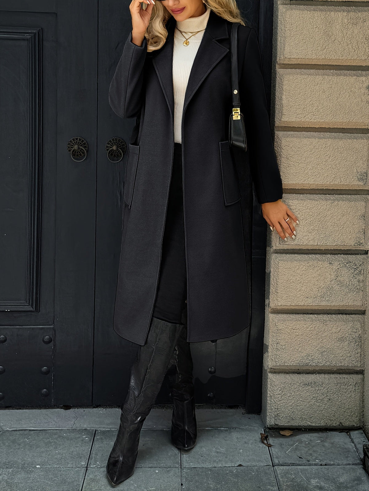 Women's belted long coat - Lana Fiorelli
