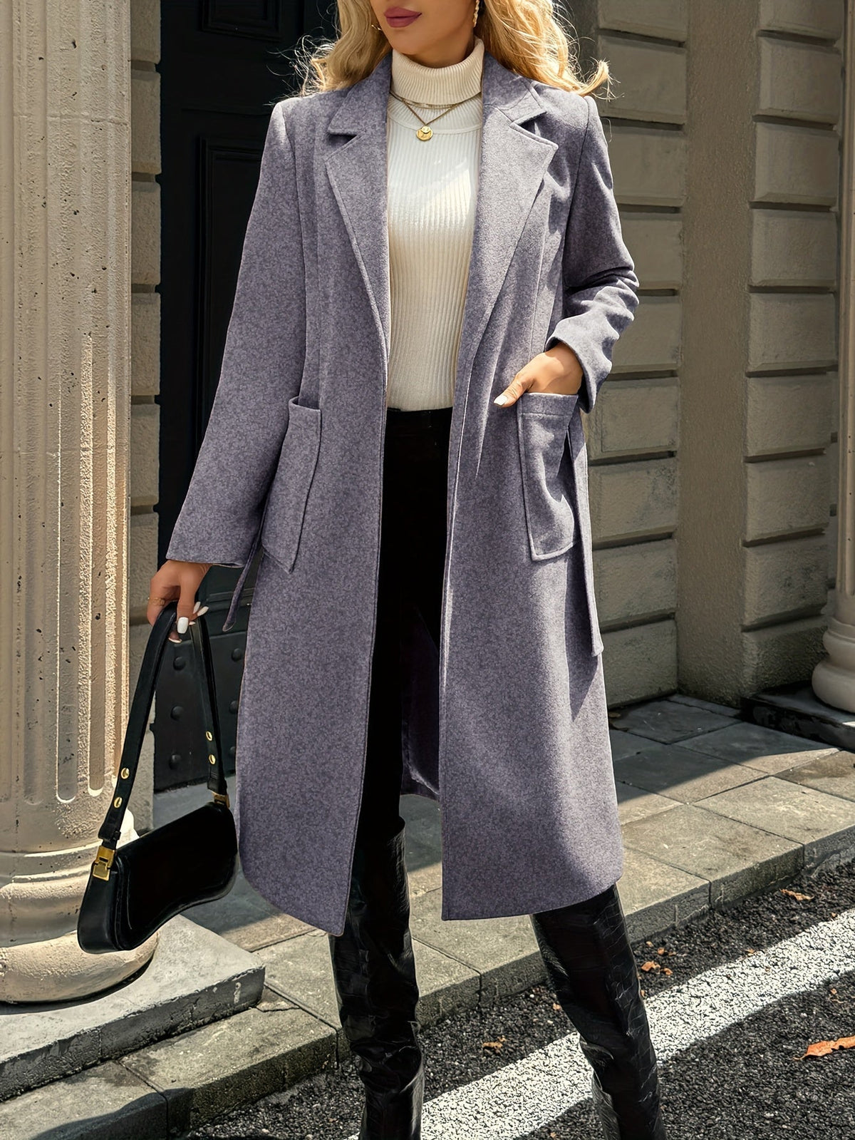 Women's belted long coat - Lana Fiorelli