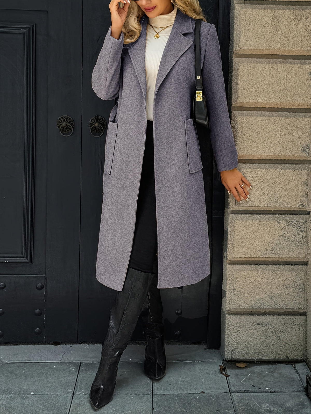 Women's belted long coat - Lana Fiorelli