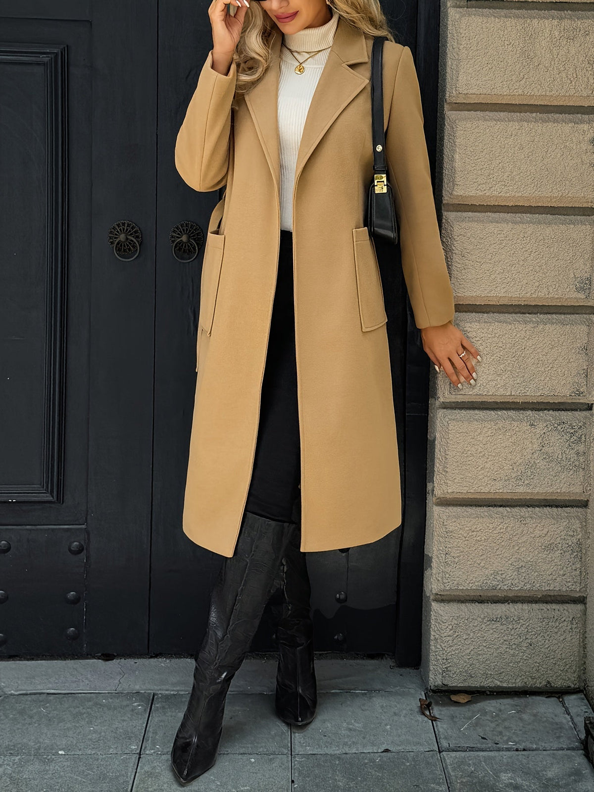 Women's belted long coat - Lana Fiorelli