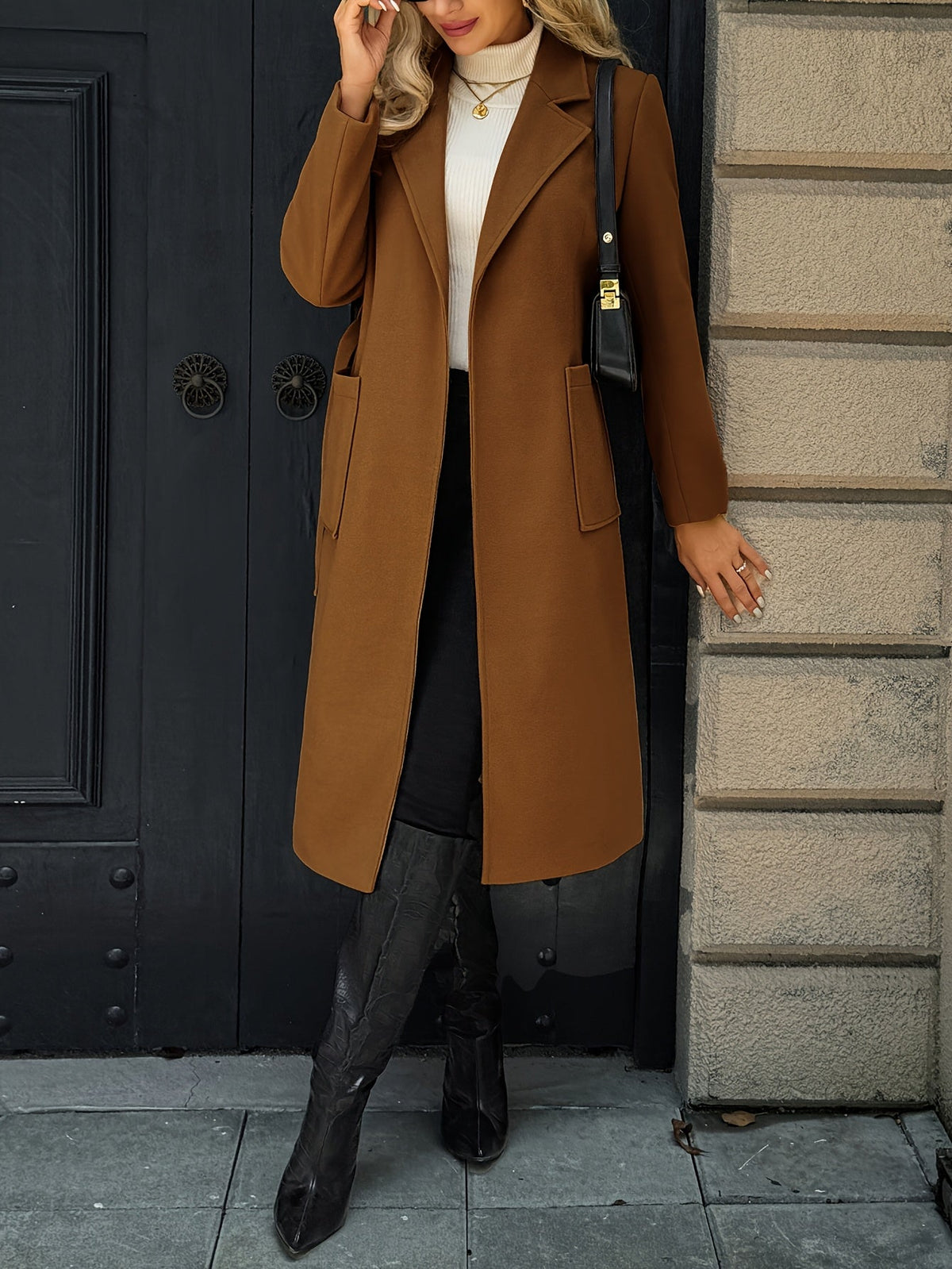 Women's belted long coat - Lana Fiorelli