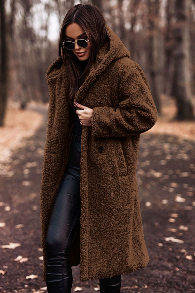 Brown oversized teddy coat - Lana Fiorelli
