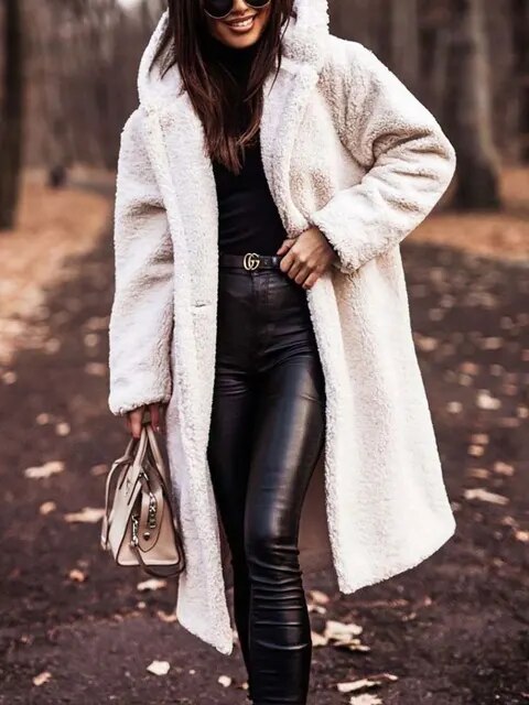 White oversized teddy coat - Lana Fiorelli