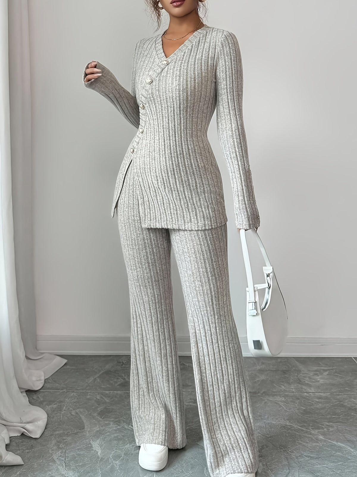 Women's knit top and trousers set - Lana Fiorelli
