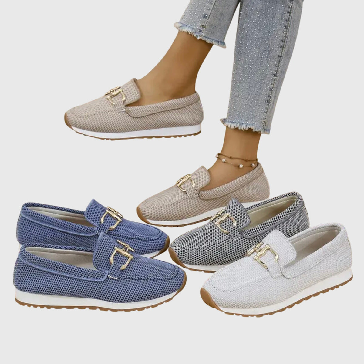 Grey knit slip on sneakers - Lana Fiorelli