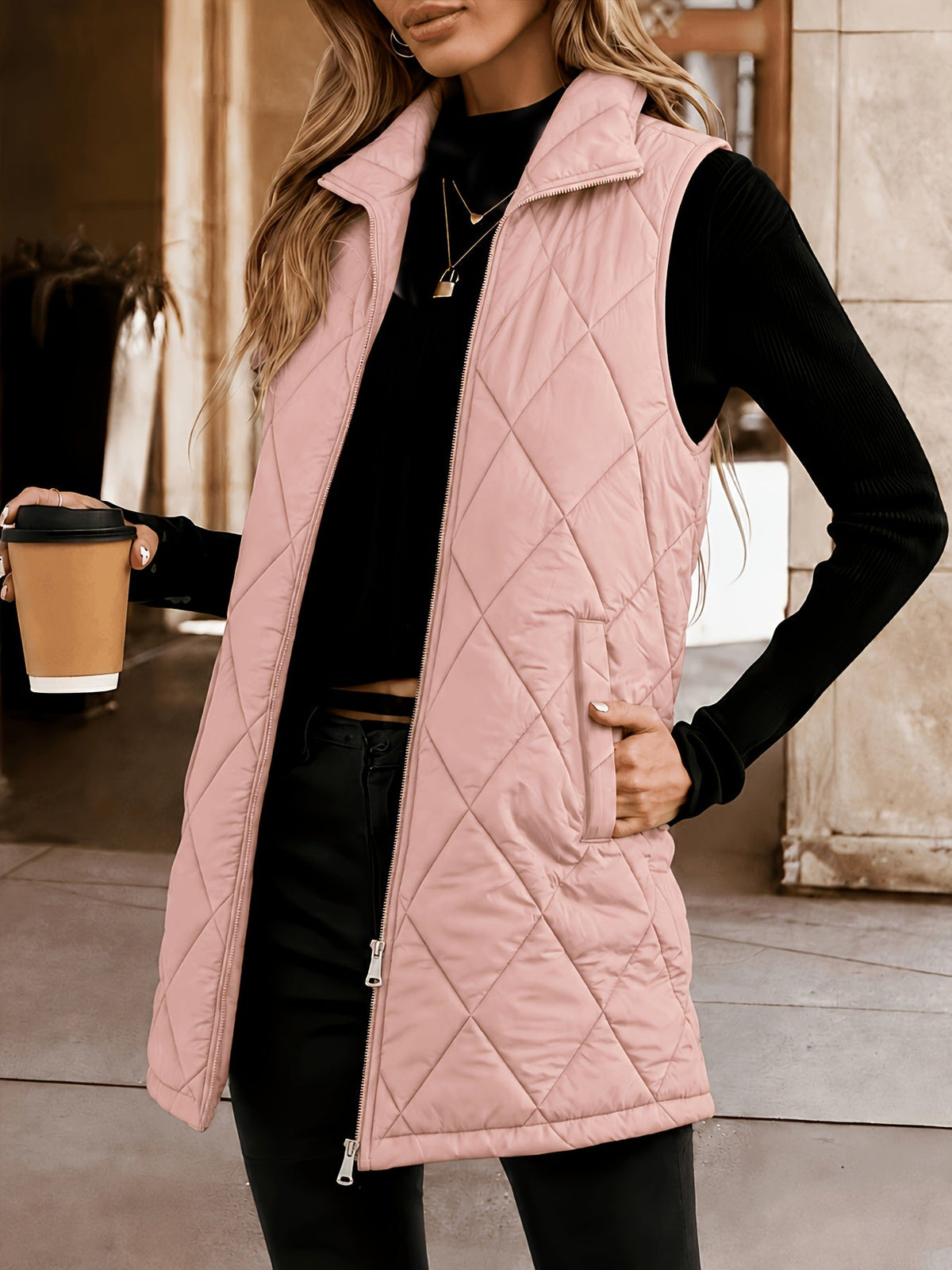 Women's rhombus quilted gilet - Lana Fiorelli