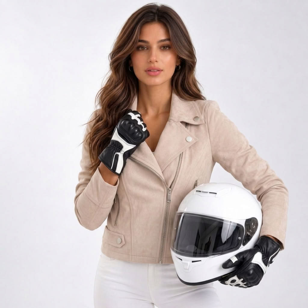 Women's fitted moto jacket - Lana Fiorelli